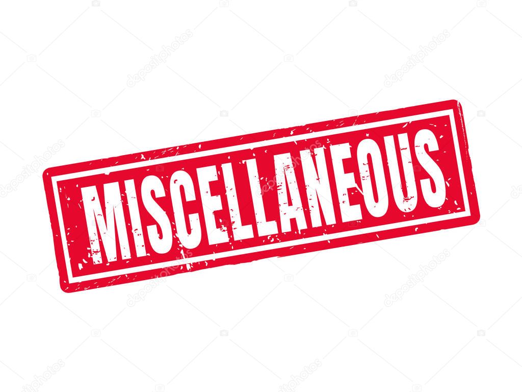 miscellaneous in red stamp style, white background