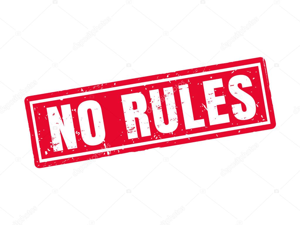 no rules in red stamp style, white background