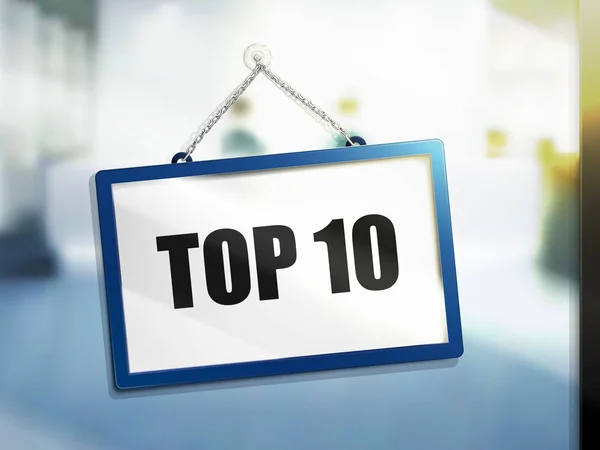 Top 10 sinal de texto — Vetor de Stock