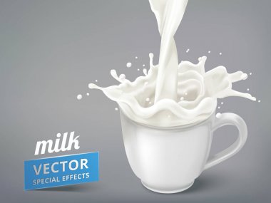 bir fincan içine dökülen süt