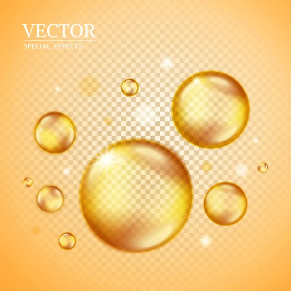 Éléments bulles dorées — Image vectorielle