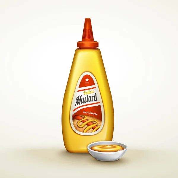 Mustard sauce ad — Stock Vector
