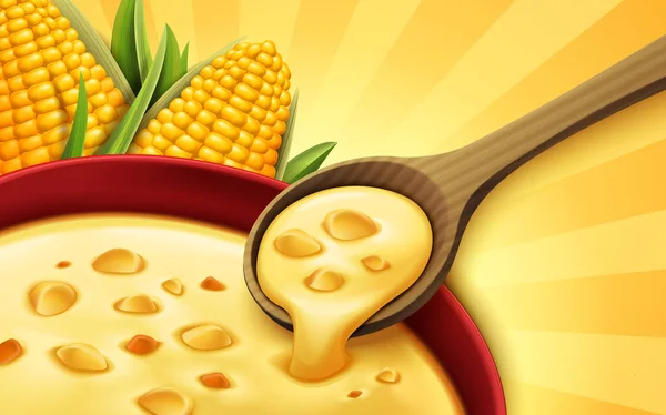 Суп кукурудза — стоковий вектор
