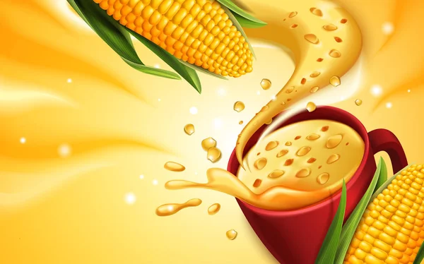 Édes kukorica krémleves — Stock Vector