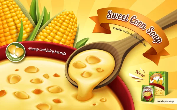Реклама сладкого супа — стоковый вектор