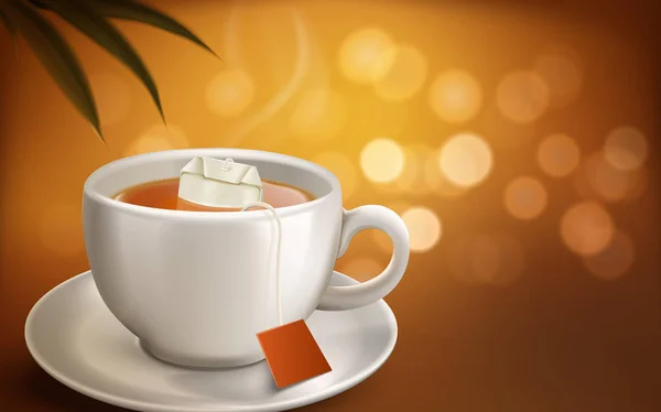 熱いお茶の図 — ストックベクタ