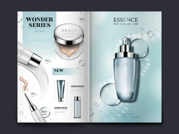 Design brochure cosmetica — Vettoriale Stock