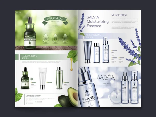 Cosmetische brochureontwerp — Stockvector