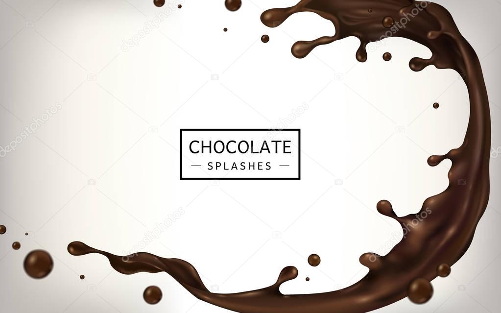 Chocolate splashes elements