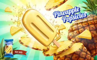Ananas çubuklu dondurmayı reklamlar