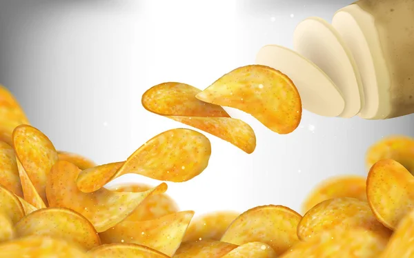 Potato chips background — Stock Vector