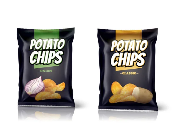 Conception du paquet de chips de pomme de terre — Image vectorielle