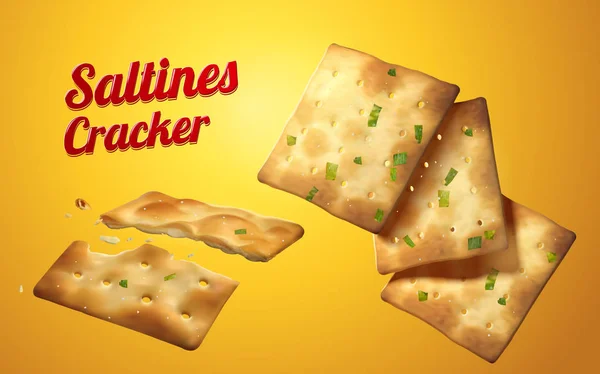 Saltines クラッカー要素 — ストックベクタ