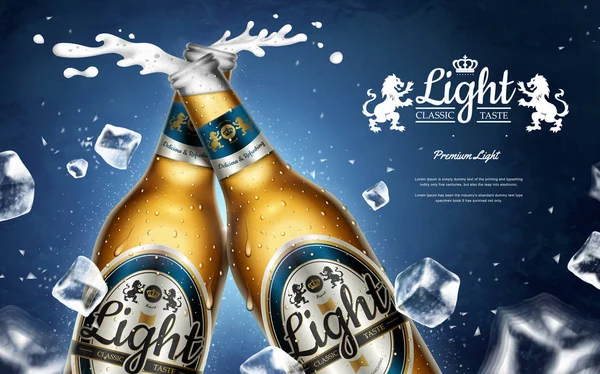 Anúncios de cerveja light de refrigeração —  Vetores de Stock