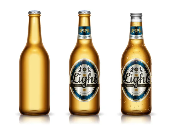 Light bira şablon mockup — Stok Vektör