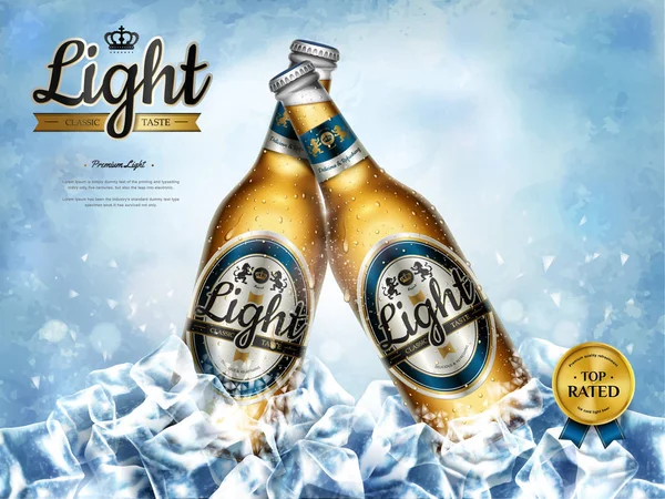 Tüyler ürpertici light bira reklamları — Stok Vektör