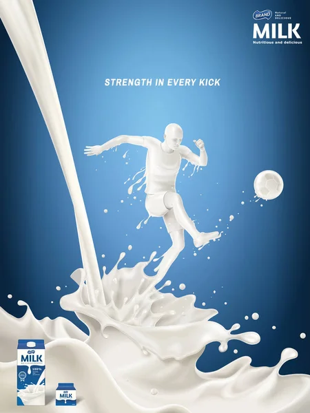 Anuncios energéticos de leche — Vector de stock