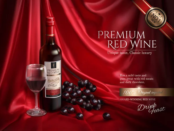 Anúncios de vinhos premium —  Vetores de Stock