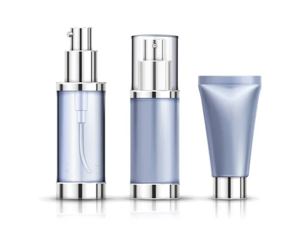 Conjunto de recipientes cosméticos em branco —  Vetores de Stock