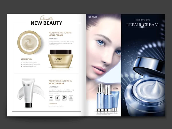 Kosmetický časopis design — Stockový vektor