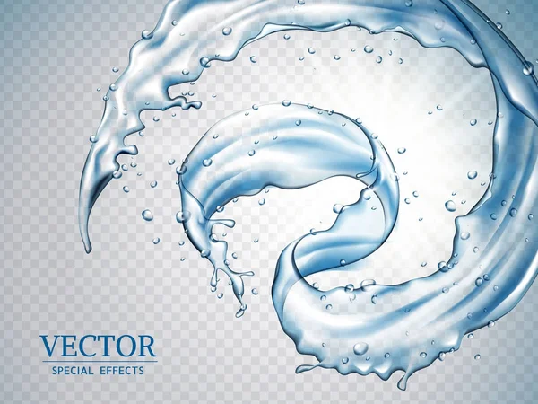 Fröccsenő víz hatások — Stock Vector