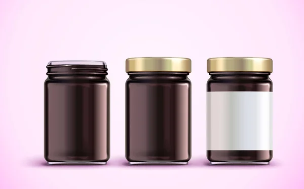 Jam jar obalový design — Stockový vektor