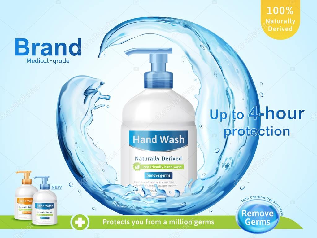 Medical grade hand wash ads