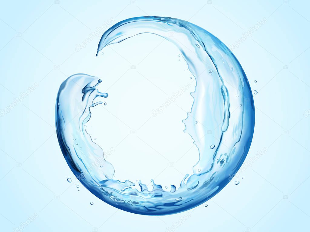 Round sphere made of flowing liquid