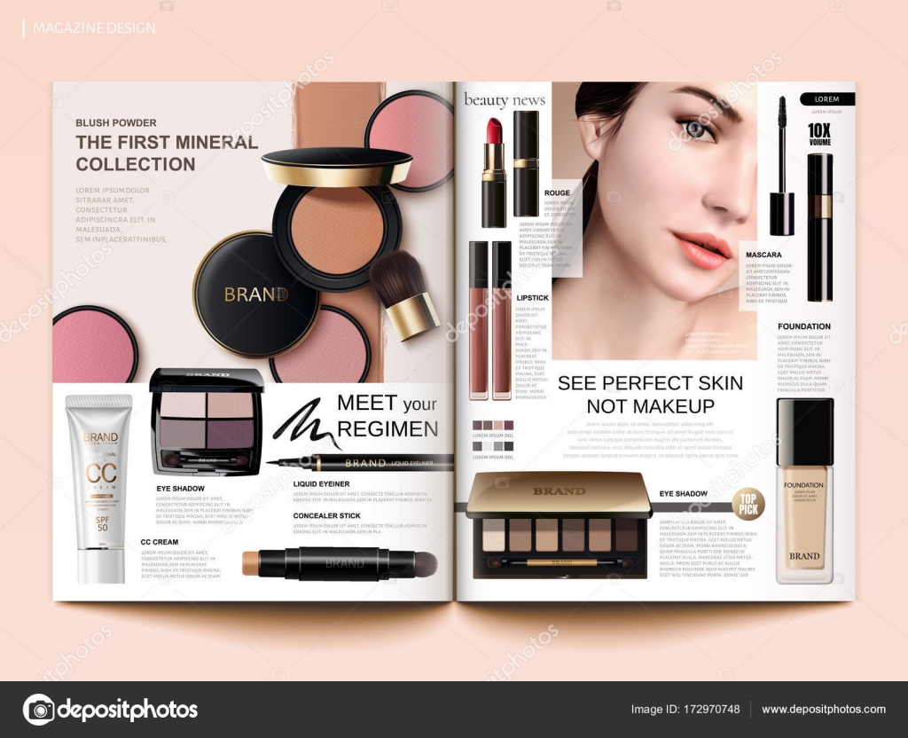 Cosmetic Magazine Template Stock Vector