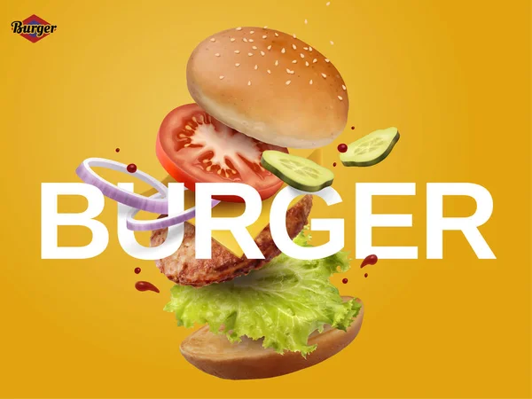 Springen Burgerwerbung — Stockvektor