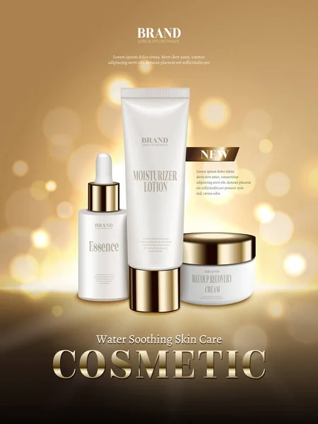 Anúncios cosméticos de cuidados da pele —  Vetores de Stock