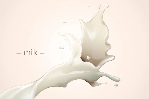 Splashing milk element — Stock Vector