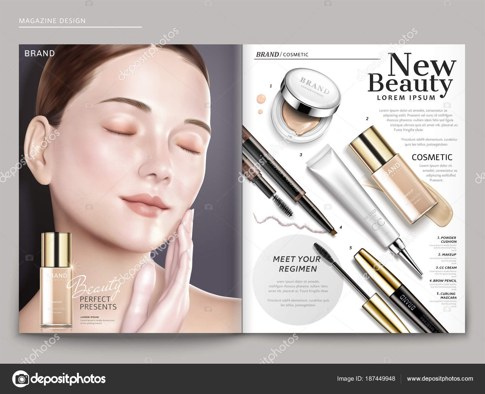 Cosmetic magazine template Stock Vector by ©HstrongART 187449948