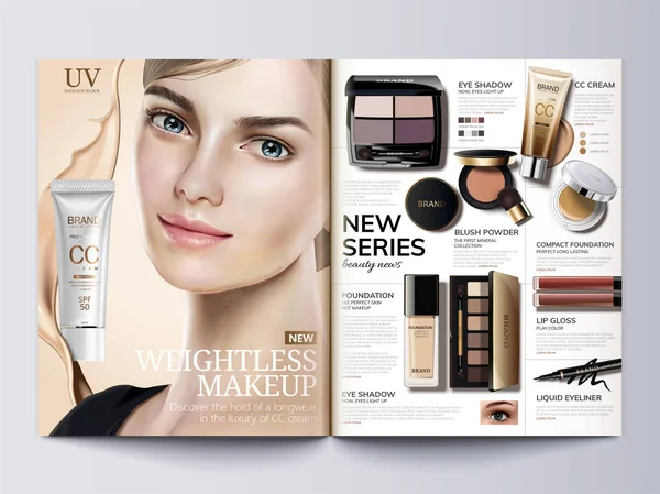 Vorlage für Kosmetikzeitschriften — Stockvektor