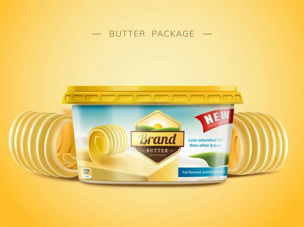 Cremige Butter Verpackung Design — Stockvektor