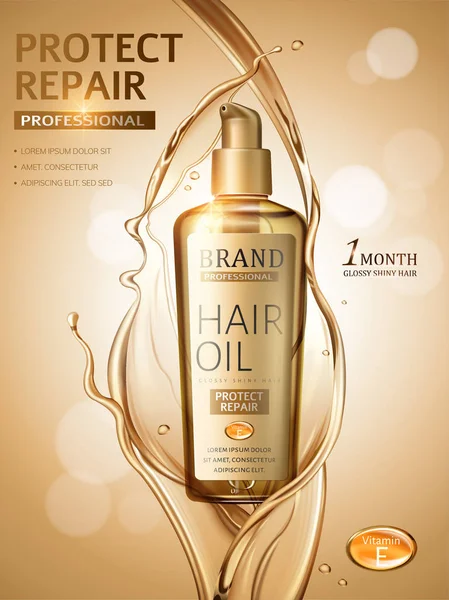 Anúncios de óleo de cabelo —  Vetores de Stock