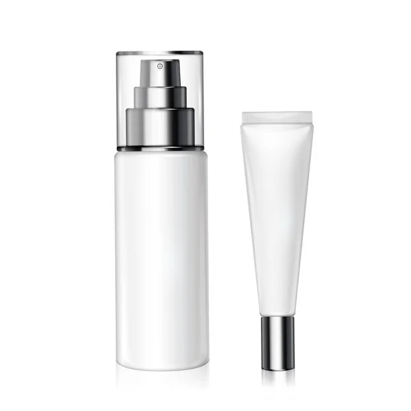 Weiße Kosmetikflaschen Set — Stockvektor