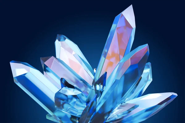Beau cristal bleu clair — Image vectorielle