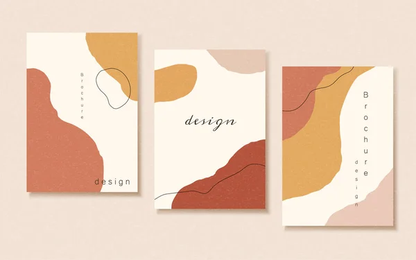 Αφηρημένο Γήινο Τόνο Πορτοκαλί Και Ροζ Φυλλάδιο Πρότυπο Σχεδιασμού — Διανυσματικό Αρχείο