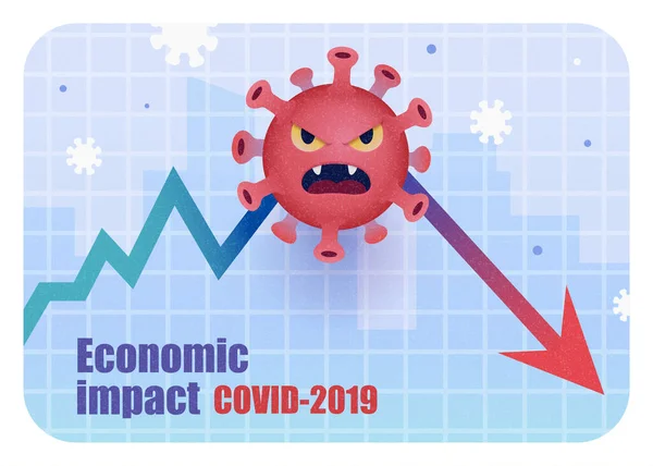 Concepto Impacto Económico Global Causado Por Covid Patógeno Virus Tipo — Vector de stock