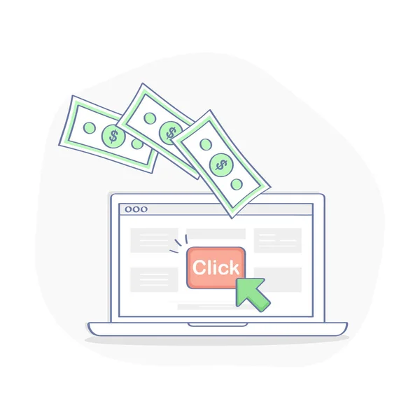 Pay Click Cpc Internet Advertising Modèle Marketing Lorsque Annonce Bannière — Image vectorielle