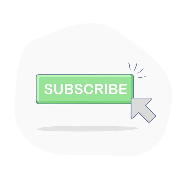 Subscribe Button Cursor Концепция Плоского Наброска Векторной Иллюстрации Концепция Подписки — стоковый вектор