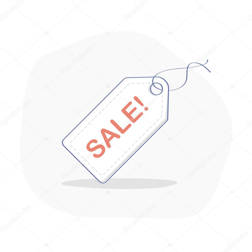 Discount tag icon, Sale Promotion symbol. Flat outline vector Sale label concept on white background.