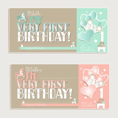 Benim ilk doğum günü tebrik kartları