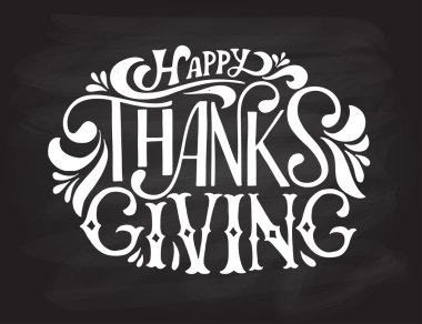 Şükran günü tipografi poster el çekilmiş