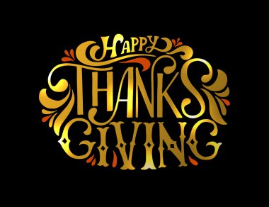 Şükran günü tipografi poster el çekilmiş