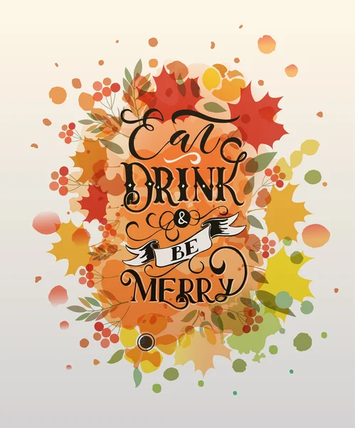 Celebration quote Eat, drink and be merry — ストックベクタ