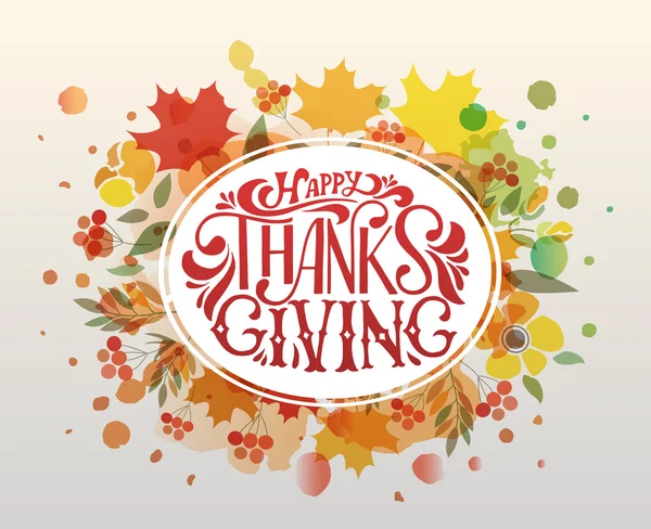 Ручной типографический плакат Дня благодарения — стоковый вектор