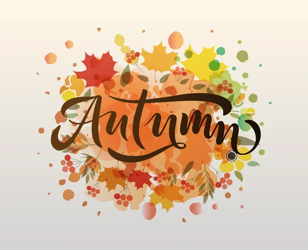 Autumn lettering typography — Stock Vector