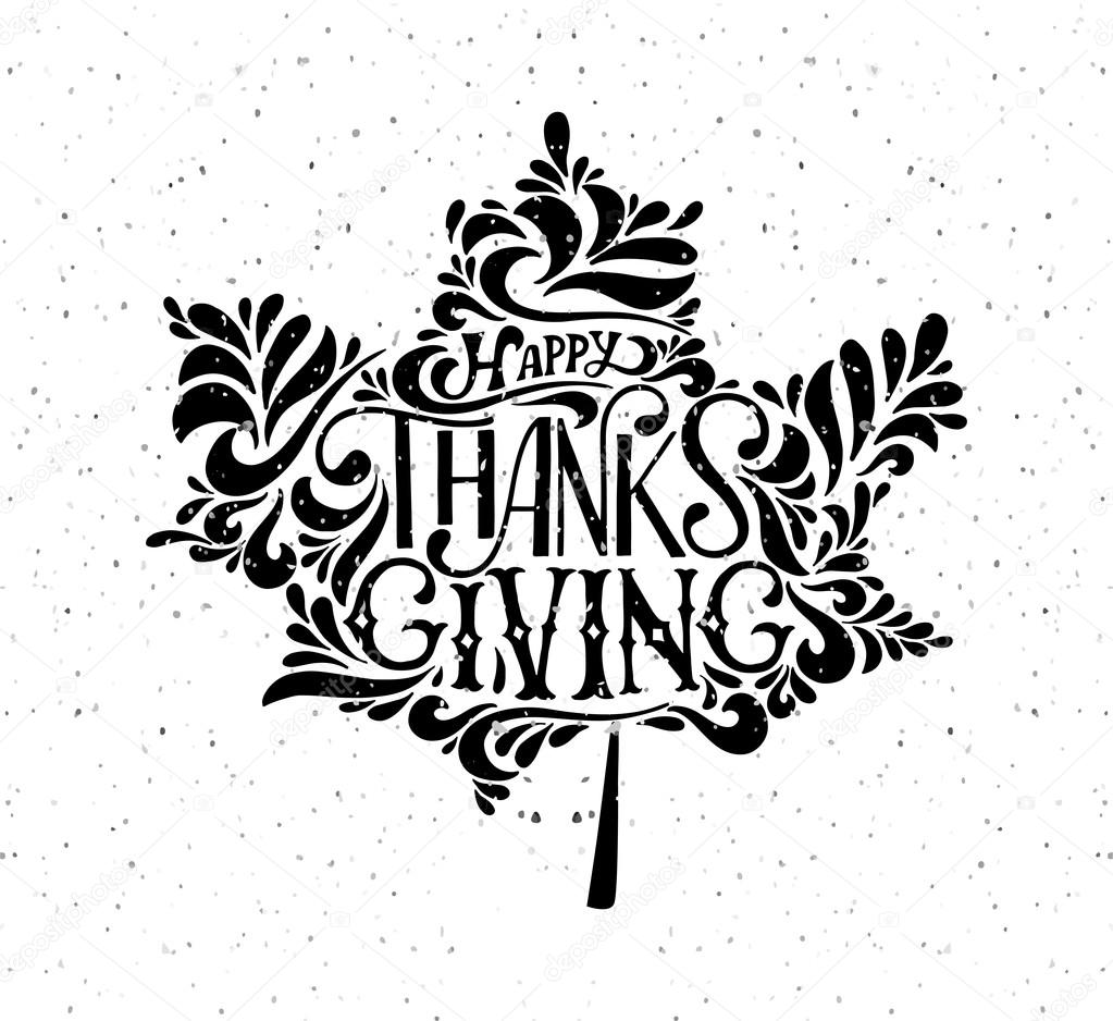Hand drawn Thanksgiving typography poster